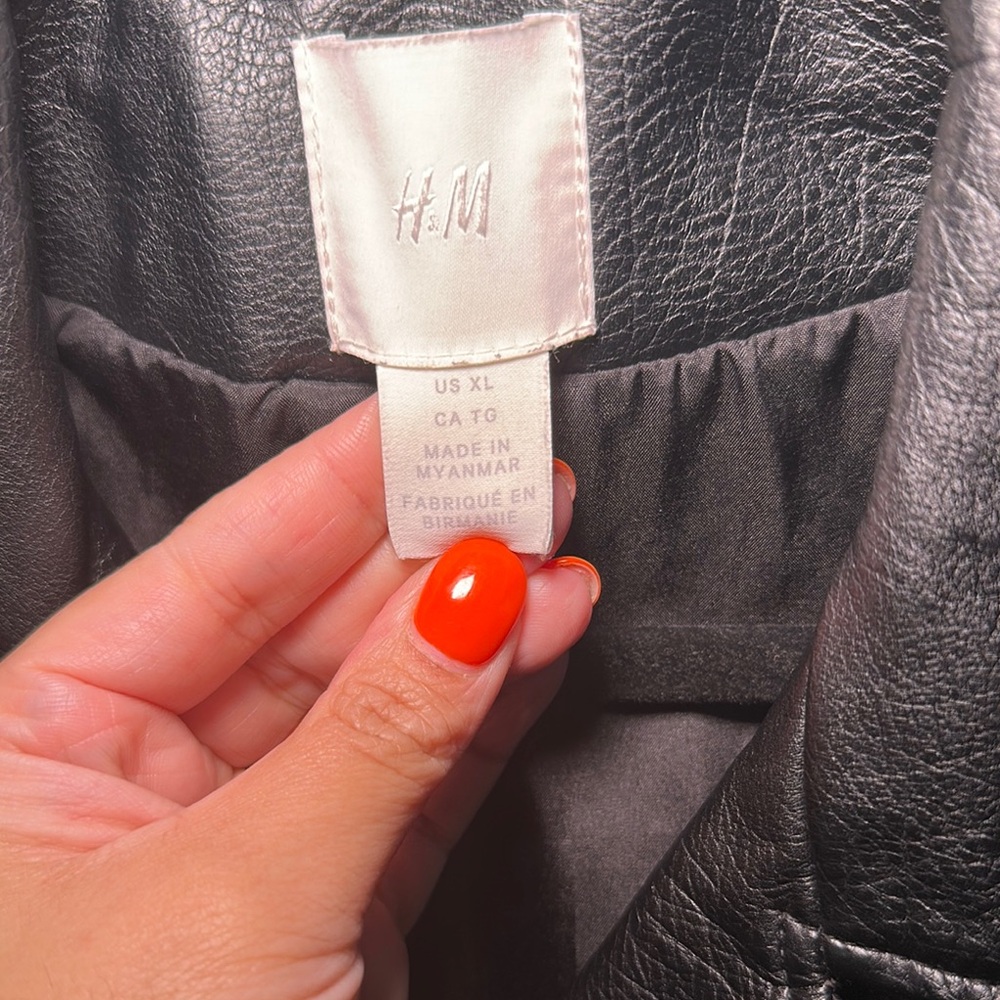 Women’s Black Faux Leather Jacket - Picture 2 of 8